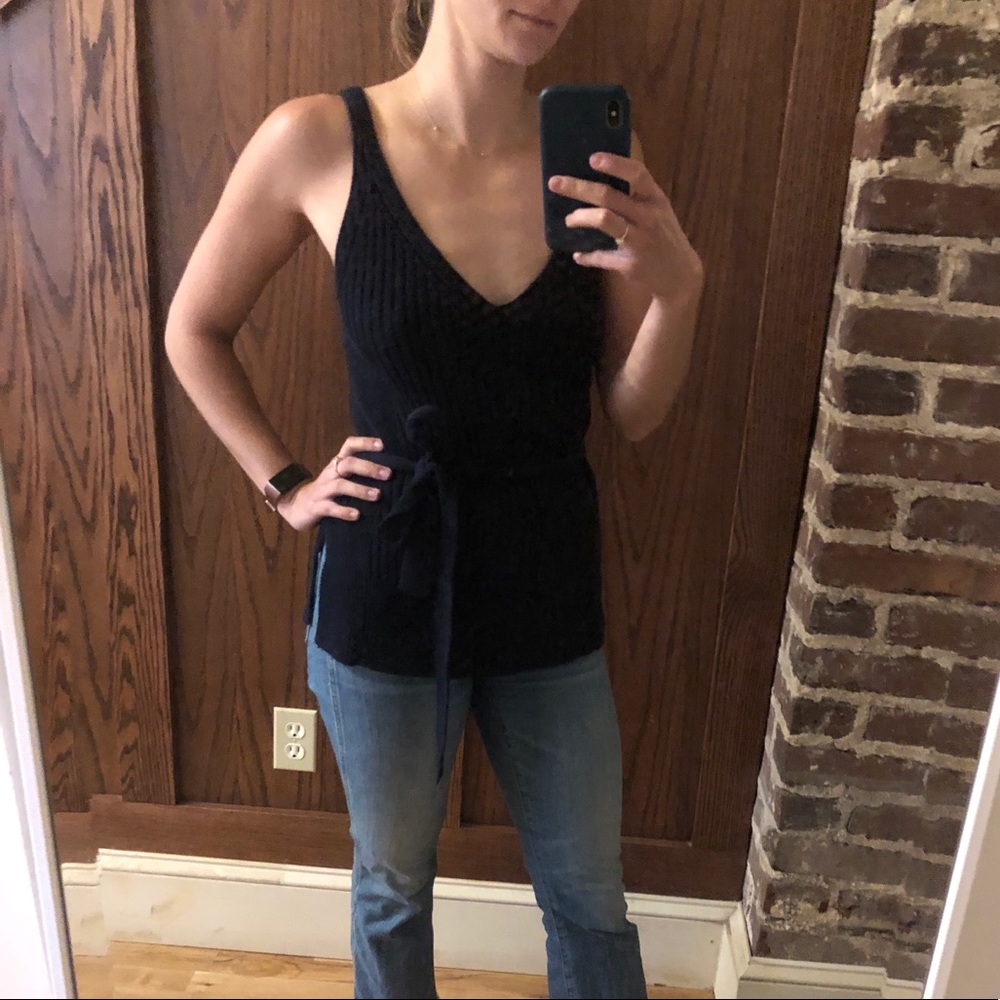 Anthropologie navy knit tunic